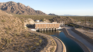 Rosie on the House Canal Picacho Pumping Plant Aerial