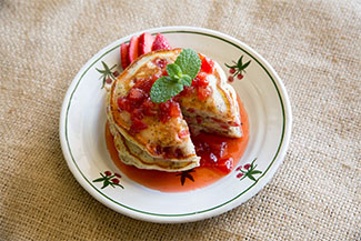 Rosie on the House strawberry poppys Pancakes